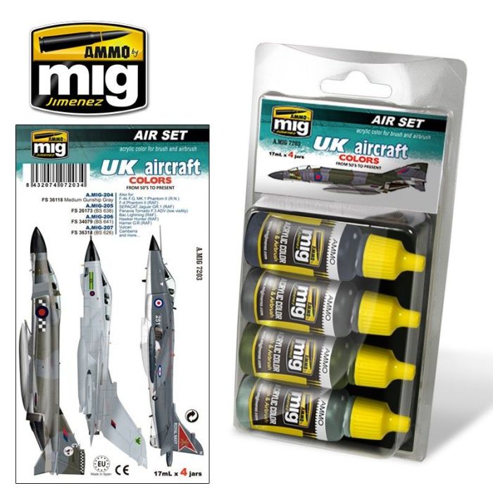 UK AIRCRAFT FROM 50’S TO PRESENT 4 JARS 17 ML ** A.MIG-7203