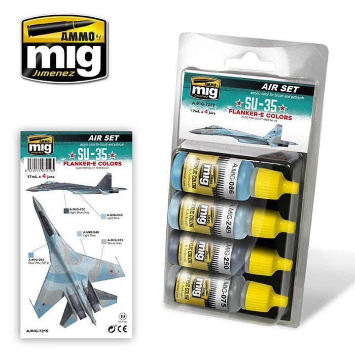 SU-35 FLANKER-E COLORS 4 JARS 17 ML A.MIG-7219