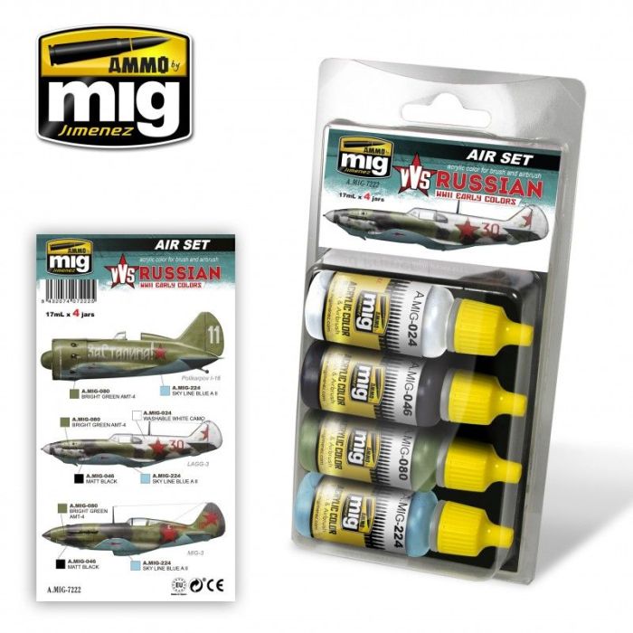 VVS WWII RUSSIAN EARLY AIRCRAFT 4 JARS 17 ML ** A.MIG-7222