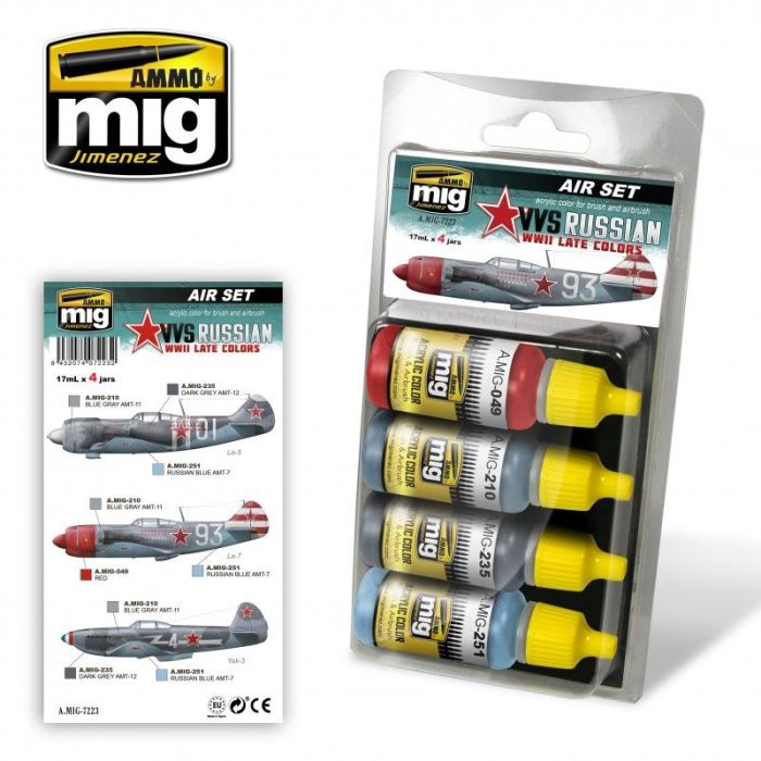 VVS WWII RUSSIAN LATE AIRCRAFT 4 JARS 17 ML A.MIG-7223