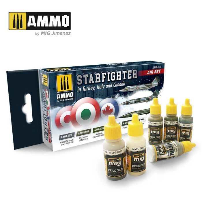 STARFIGHTER IN TURKEY, ITALY AND CANADA 6 JARS 17 ML A.MIG-7231