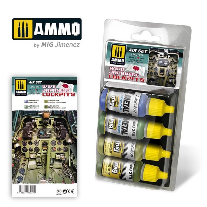 SET WWII JAPANESE COCKPITS 4 JARS 17 ML A.MIG-7233
