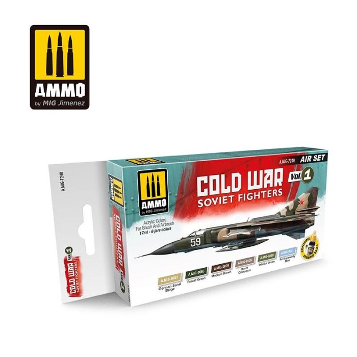 COLD WAR VOL 1 SOVIET FIGHTERS COLORS 6 JARS 17 ML A.MIG-7240