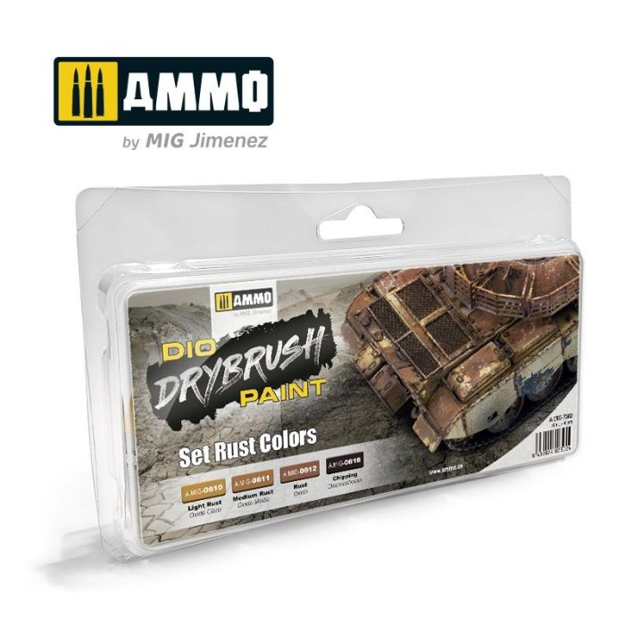 DRYBRUSH SET RUST COLORS 4 JARS A.MIG-7302