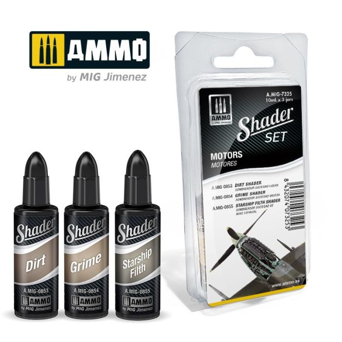 SHADER SET MOTORS 3 JARS 10ML A.MIG-7325