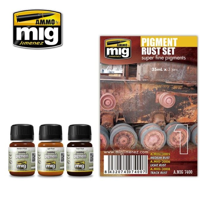 PIGMENT RUST SET 3 JARS 35 ML A.MIG-7400