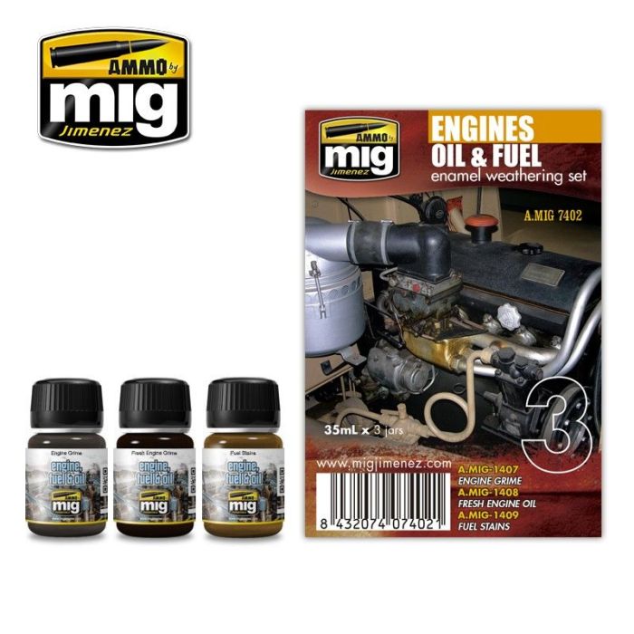 ENGINES SET 3 JARS 35 ML A.MIG-7402