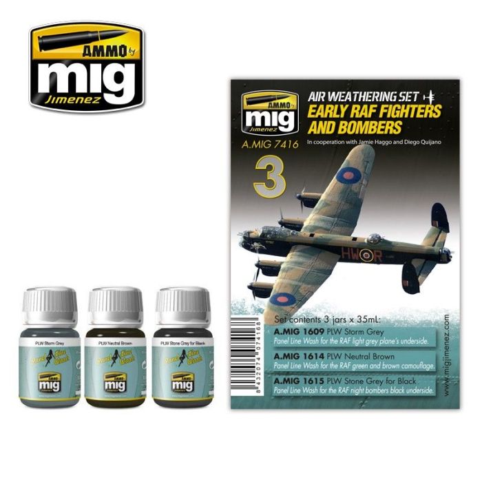 EARLY RAF FIGHTERS AND BOMBERS 3 JARS 35 ML A.MIG-7416