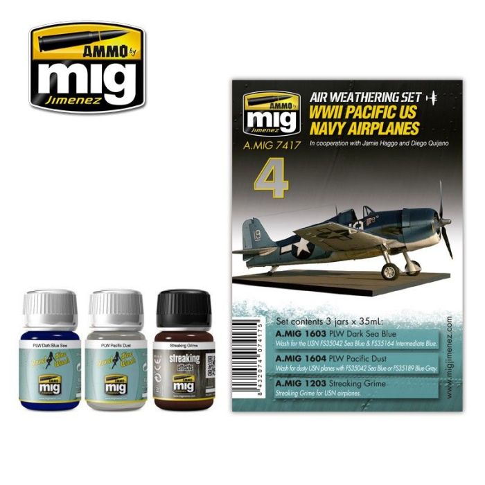 WW II PACIFIC US NAVY AIRPLANES 3 JARS 35 ML A.MIG-7417