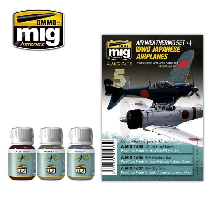 WW II JAPANESE AIRPLANES 3 JARS 35 ML A.MIG-7418