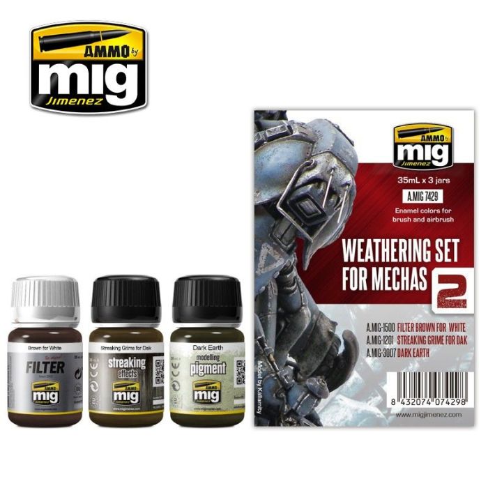 WEATHERING SET FOR MECHAS 3 JARS 35 ML A.MIG-7429