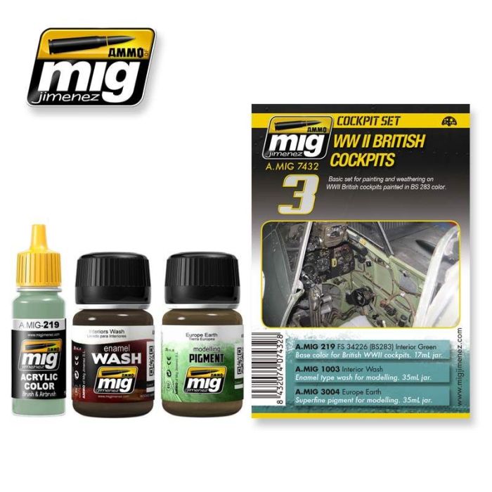 WW II BRITISH COCKPITS 1 JAR 17 ML 2 JARS 35 ML A.MIG-7432