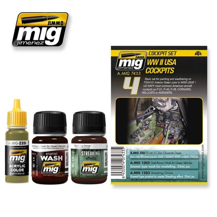 WW II USA COCKPITS 1 JAR 17 ML 2 JARS 35 ML A.MIG-7433