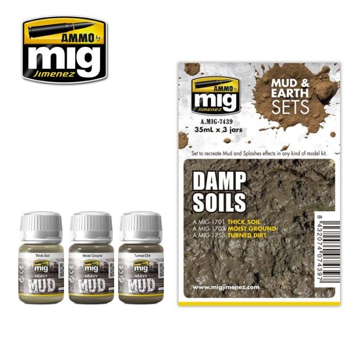 DAMP SOILS MUD en EARTH SETS 3 JARS 35 ML A.MIG-7439