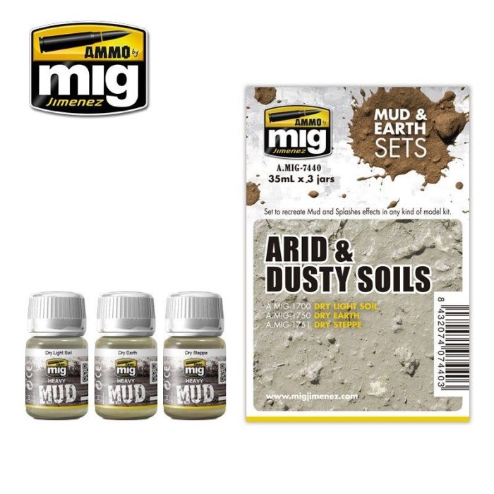 ARID en DUSTY SOILS MUD en EARTH SETS 3 JARS 35 ML A.MIG-7440