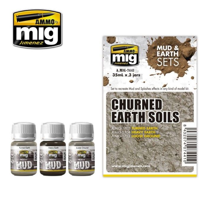 CHURNED EARTH SOILS MUD en EARTH SETS 3 JARS 35 ML A.MIG-7441