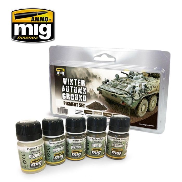 WINTER AUTUMN GROUND. PIGMENT SET 5 JARS 35 ML A.MIG-7455