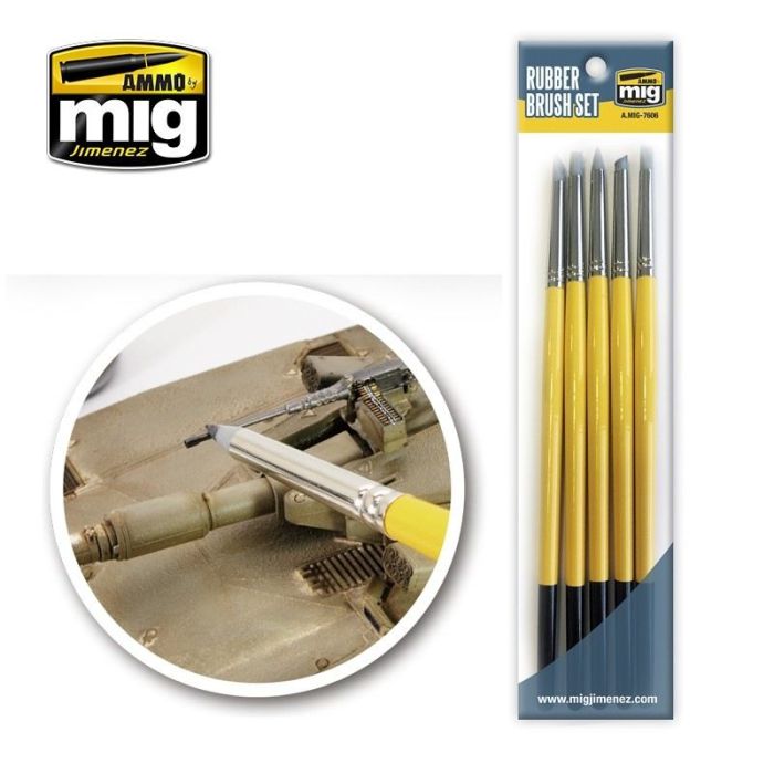 AMMO BRUSH SET RUBBER 5 PCS. A.MIG-7606