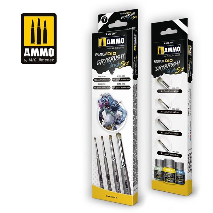 AMMO PREMIUM DIO DRYBRUSH SET A.MIG-7607