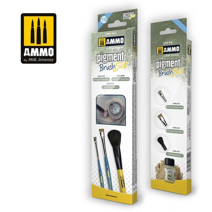 AMMO PIGMENT BRUSHES SET A.MIG-7610