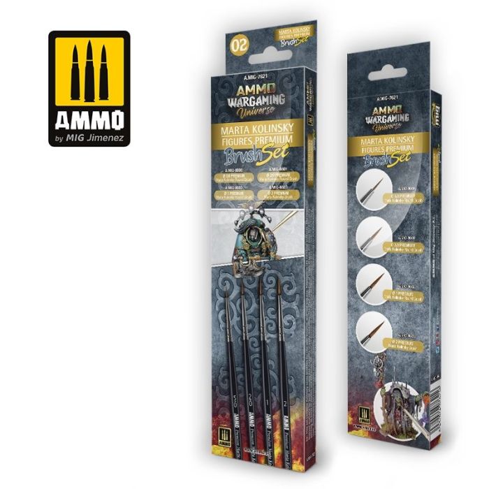 AMMO WARGAMING MARTA KOLINSKY FIGURES PREM. BRUSH SET A.MIG-7621
