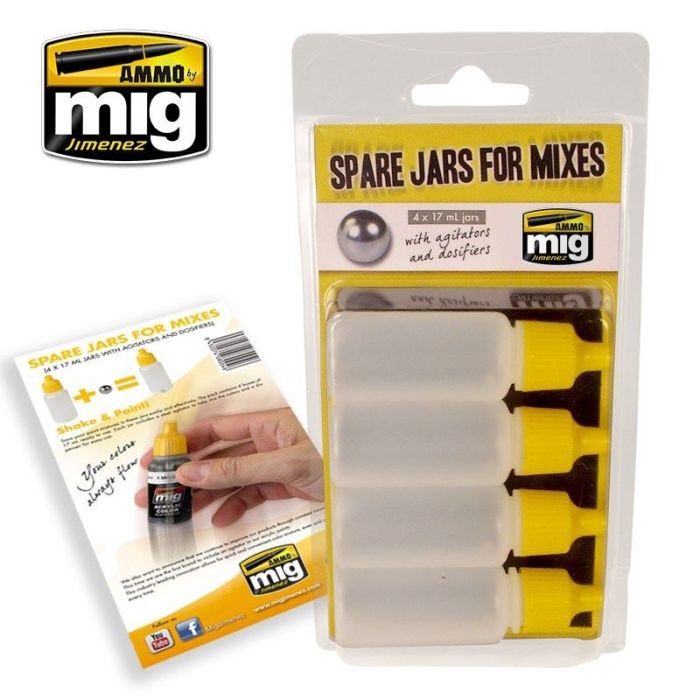 SPARE JARS FOR MIXES 4 X 17 ML A.MIG-8004