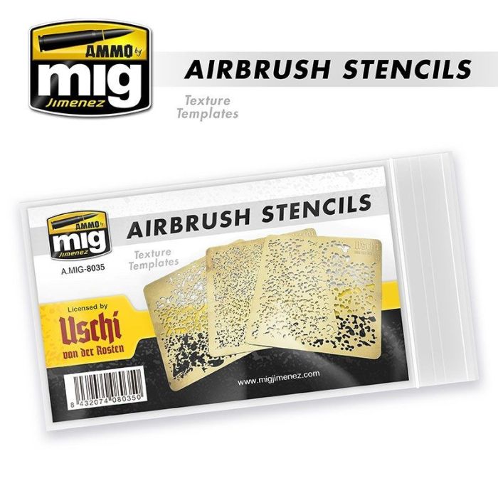 AIRBRUSH STENCILS 6X6CM / 2X2 INCHES A.MIG-8035