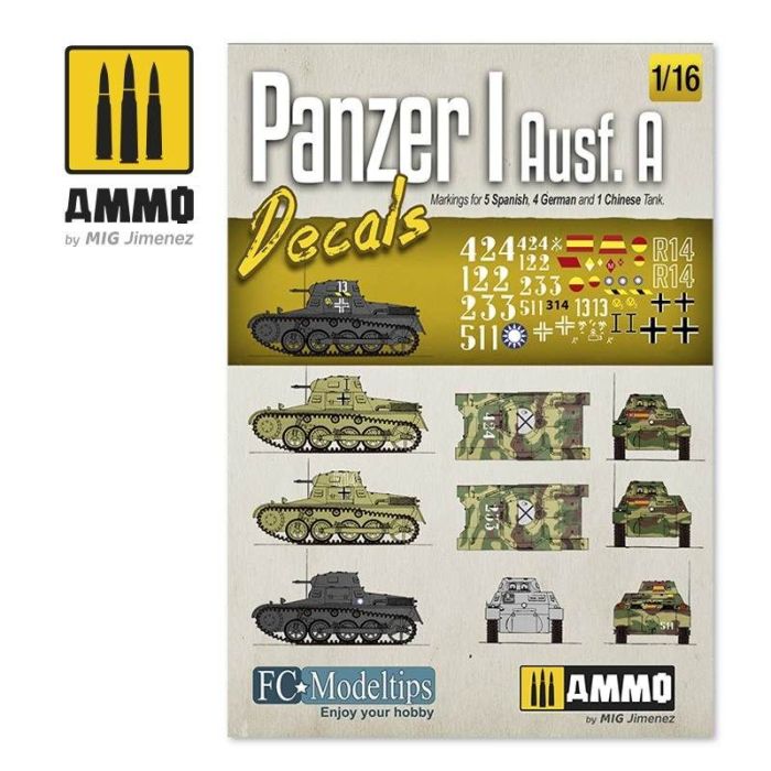 1/16 PANZER I AUSF. A. DECALS A.MIG-8060