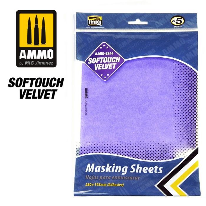 SOFTOUCH VELVET MASKING SHEETS 5 PCS 280MM X 195MM A.MIG-8244