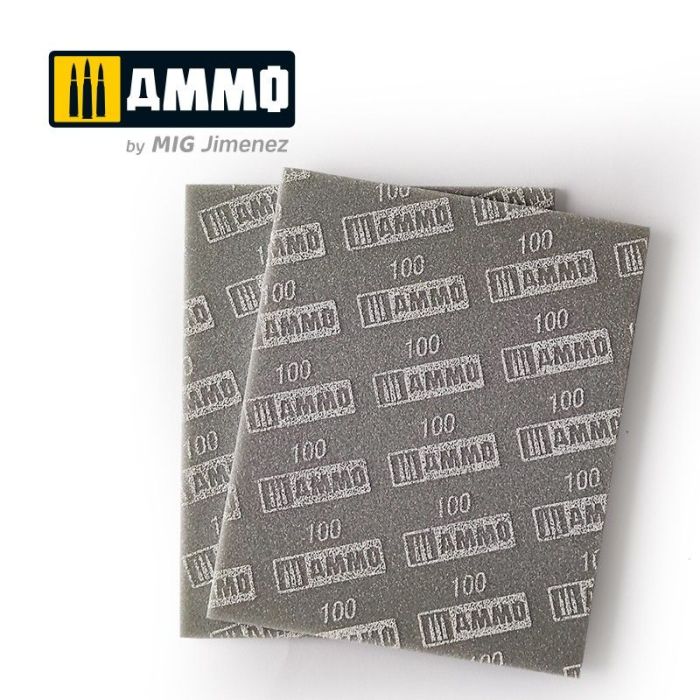SANDING SPONGE SHEET 100 GRIT 2 PCS. A.MIG-8555
