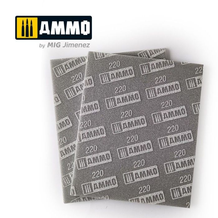 SANDING SPONGE SHEET 220 GRIT 2 PCS. A.MIG-8557