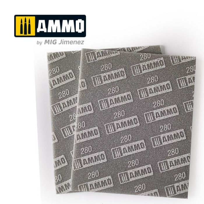 SANDING SPONGE SHEET 280 GRIT 2 PCS. A.MIG-8558