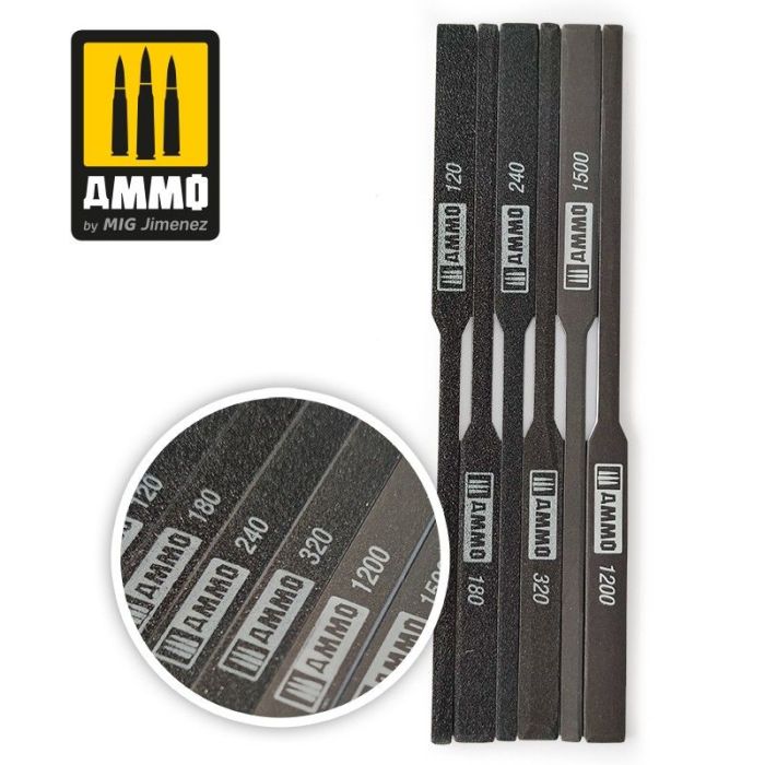 TAPERED SANDING STICKS 120/180/240/320/1200/1500 GR A.MIG-8567