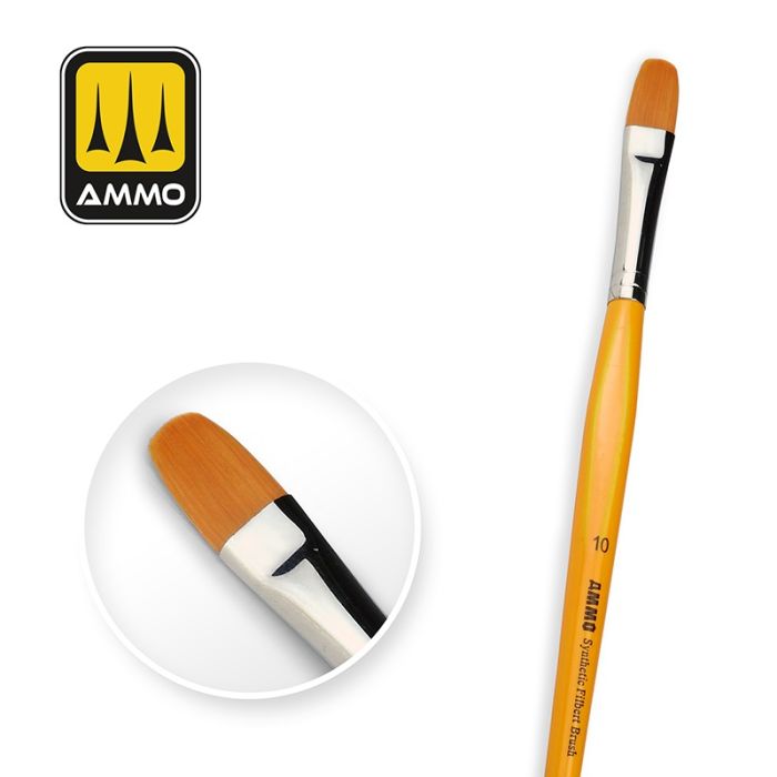 AMMO SYNTHETIC FILBERT BRUSH WITH T-HANDLE NO. 10 A.MIG-8589