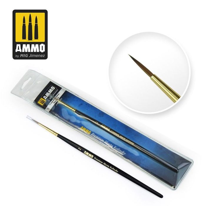 AMMO MARTA KOLINSKY PREMIUM ROUND BRUSH NO. 2 A.MIG-8603