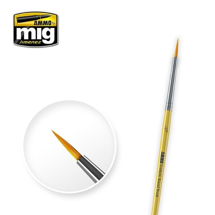 AMMO SYNTHETIC ROUND BRUSH NO. 2/0 A.MIG-8612
