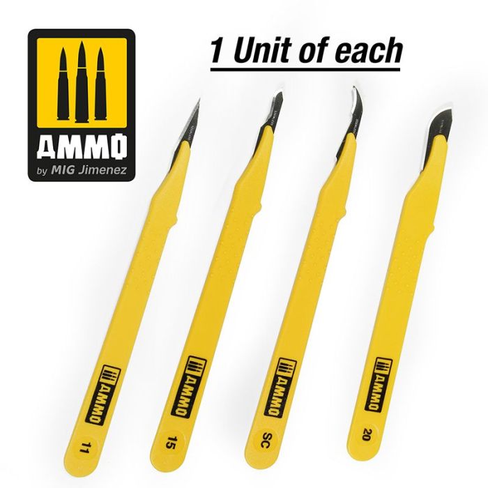 SCALPELS STANDARD BLADE SET STRAIGHT/CURVED/RIPPER/LARGE 1PC A.MIG-8696