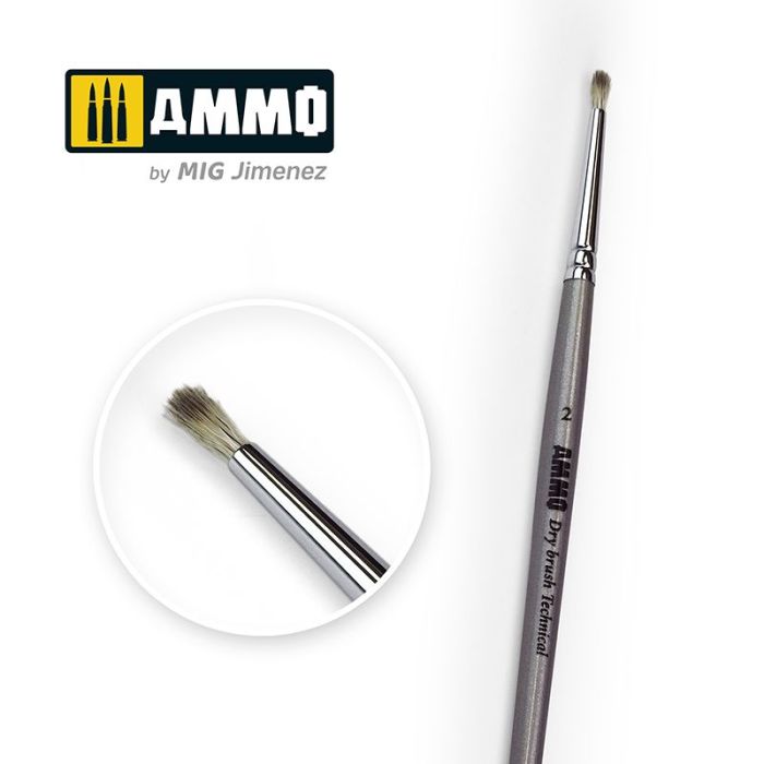 AMMO DRYBRUSH NO. 2 TECHNICAL BRUSH A.MIG-8700