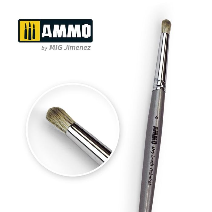 AMMO DRYBRUSH NO. 6 TECHNICAL BRUSH A.MIG-8702