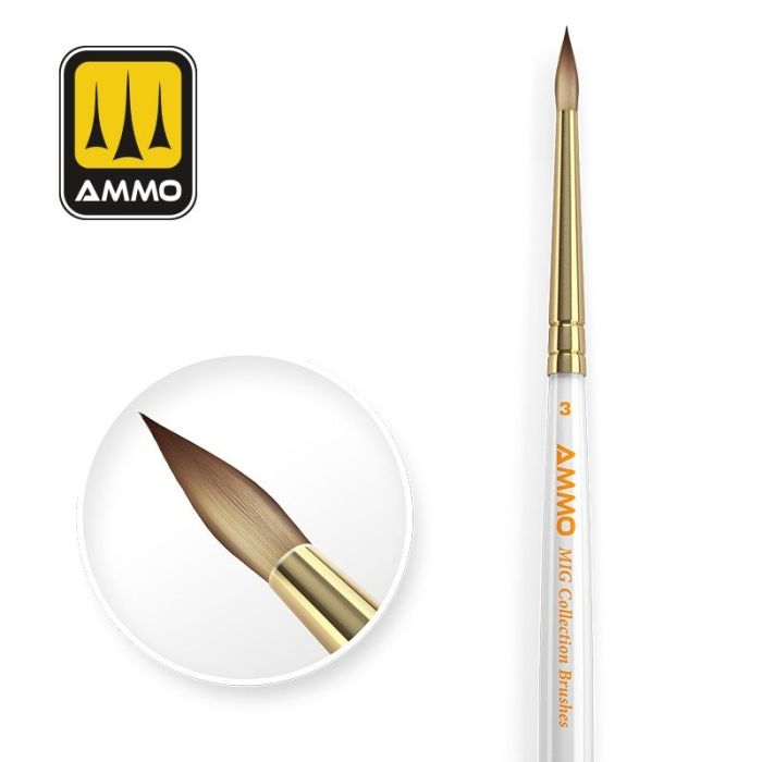AMMO MIG COLLECTION BRUSHES CONICAL Ø3 A.MIG-8715
