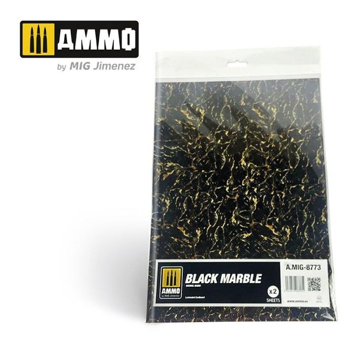 MARBLE BLACK, SMOOTH SHEET OF MARBLE 2 PCS. A.MIG-8773