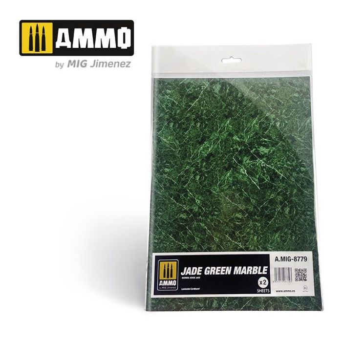 MARBLE JADE GREEN, SMOOTH SHEET OF MARBLE 2 PCS. A.MIG-8779