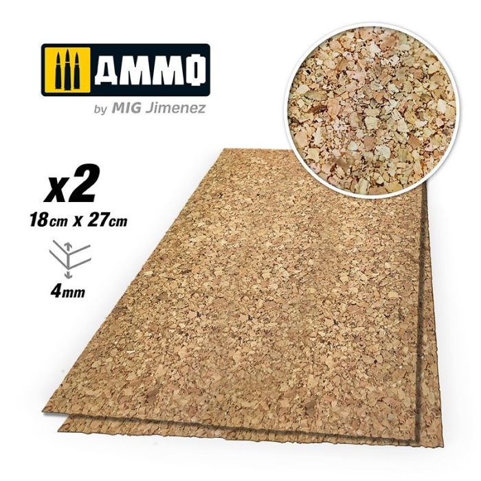AMMO CREATE CORK THICK GRAIN 4MM 2X A.MIG-8844