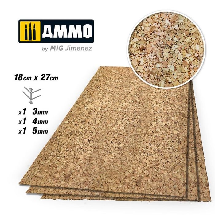 AMMO CREATE CORK THICK GRAIN MIX 3/4/5MM 1X A.MIG-8846