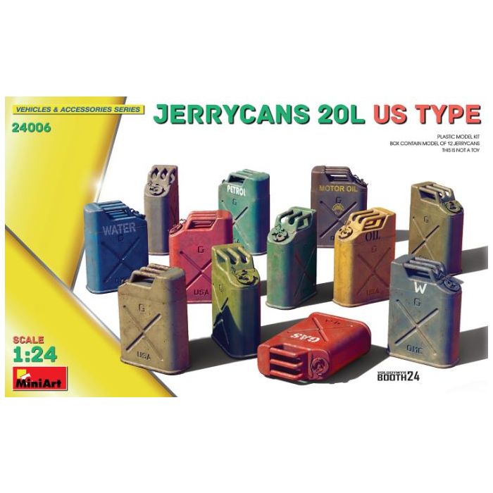 1/24 JERRYCANS 20L US TYPE 6 PCS. 24006