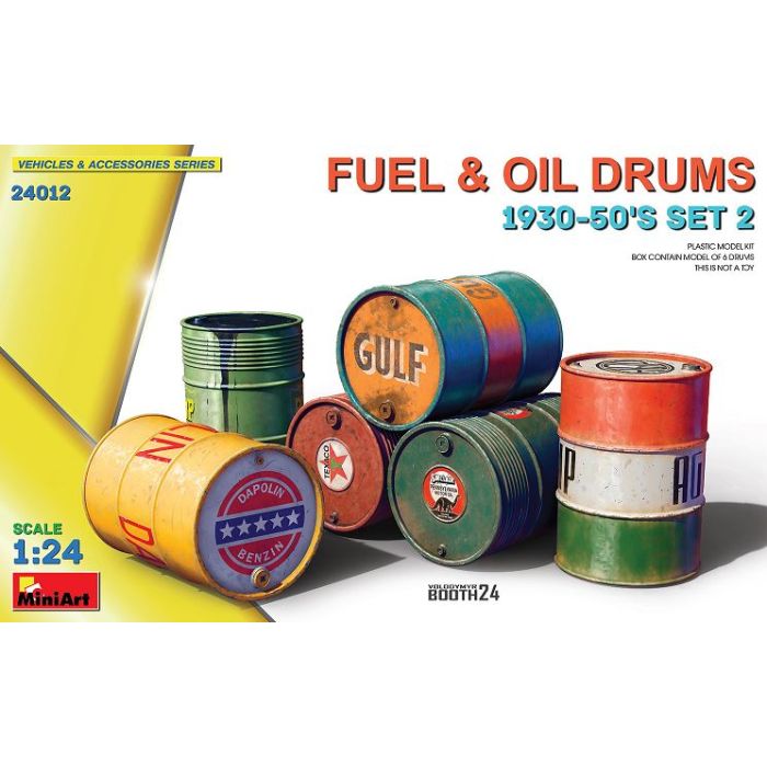 1/24 FUEL en OIL DRUMS 1930-50'S SET 2 (02/25) * 24012