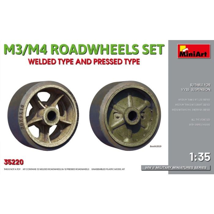 1/35 M3/M4 ROADWHEELS SET WELDED AND PRESSED TYPE 35220