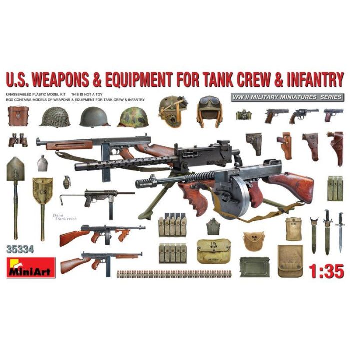 1/35 US WEAPONS en EQUIPMENT TANK CREW en INFANRY 35334