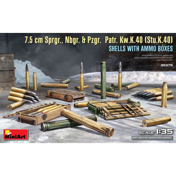 1/35 7.5 CM SPRGR., NBGR. en PZGR. PATR. KW.K.40 35375