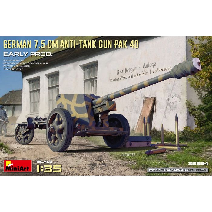 1/35 GERMAN 7,5CM ANTI-TANK GUN PAK 40. EARLY PROD. 35394